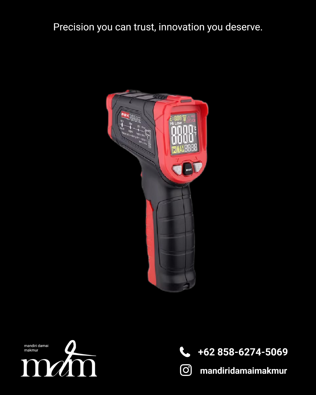 Portable Digital Laser IR LCD Display Handheld Industrial Temperature ...